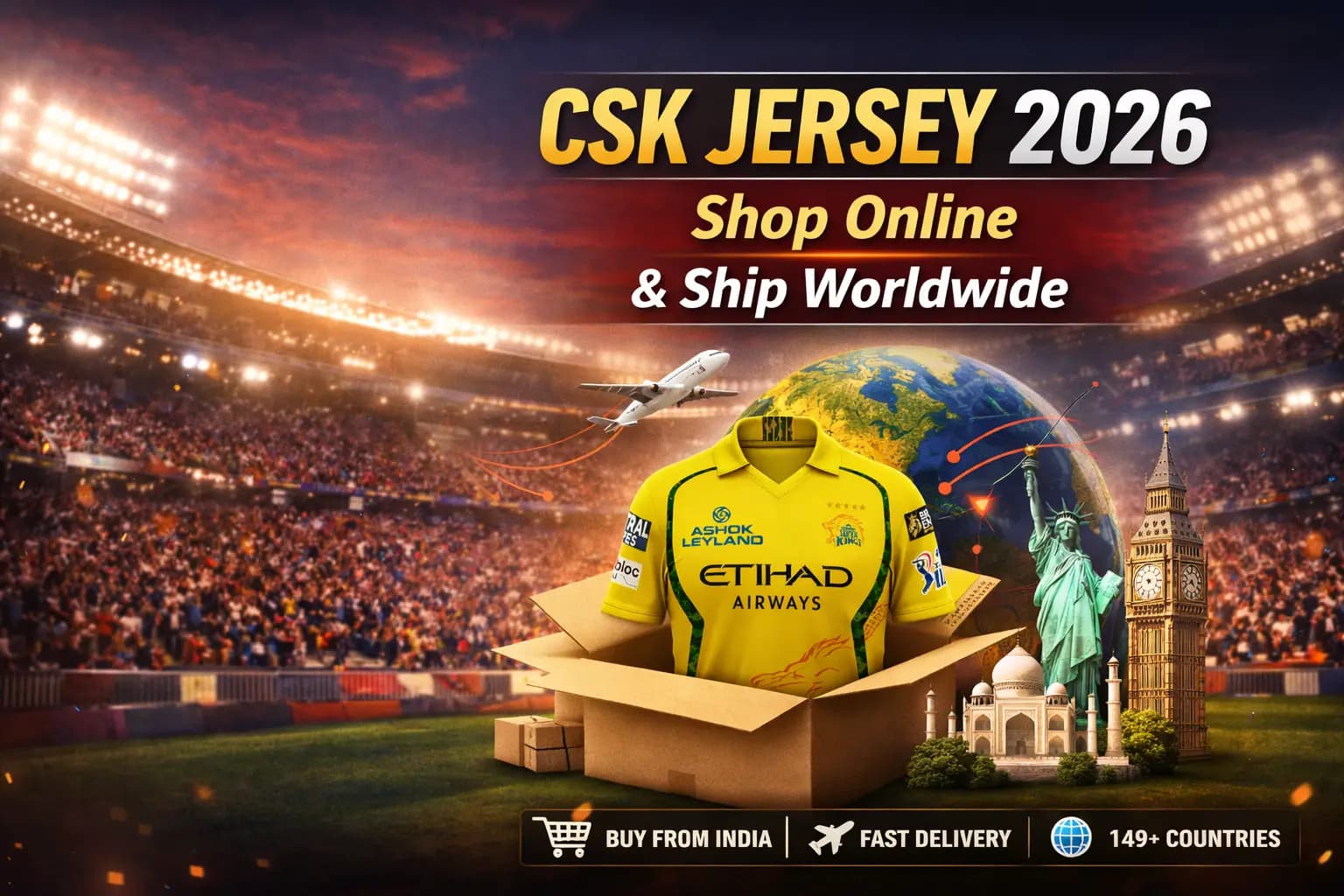 Buy CSK Jersey in USA, AUS, UK, UAE - Fast Global Delivery