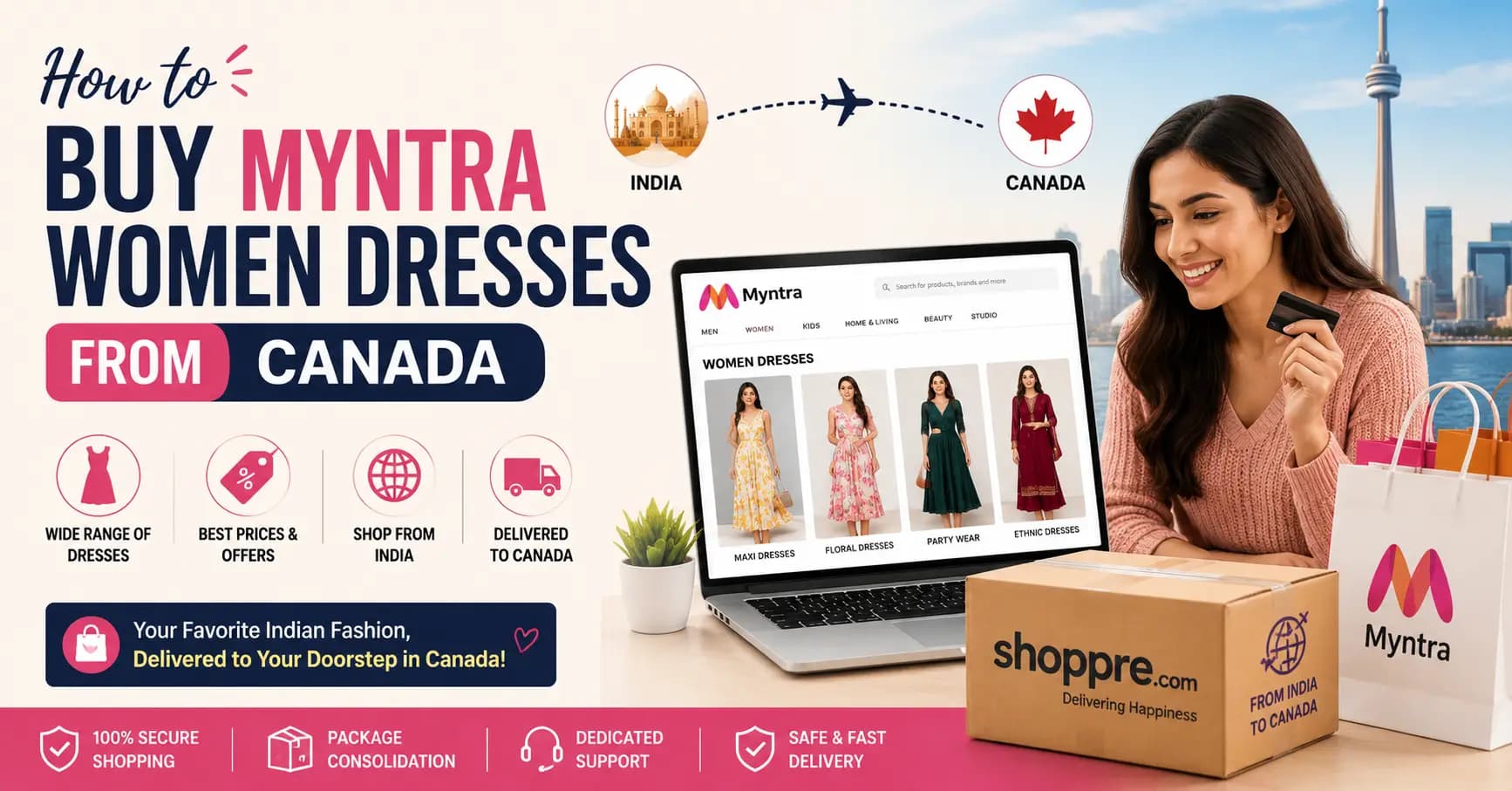 How to Buy Myntra Women Dresses from Canada