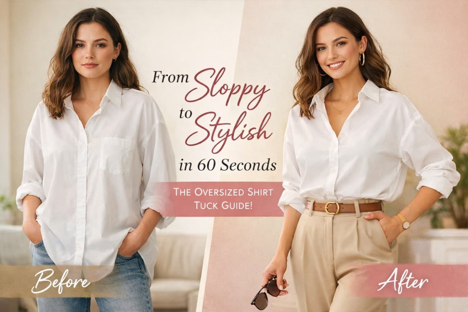 How to Tuck in an Oversized Shirt in 60 Seconds For Women