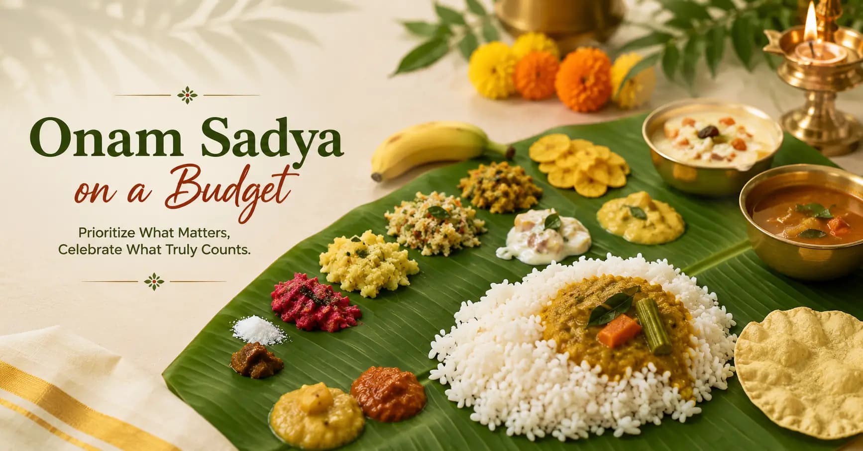 Celebrate Onam Sadya on a Budget from Abroad - Simple Onam Sadya menu